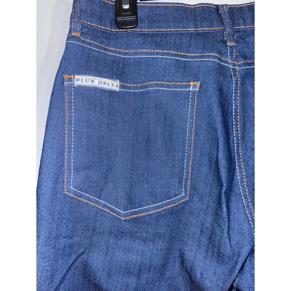 Tom James Blue Delta men's medium wash custom jeans contrast stitching 32" X 33" - Picture 3 of 9